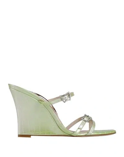 SOPHIA WEBSTER SOPHIA WEBSTER WOMAN SANDALS LIGHT GREEN SIZE 8 LEATHER