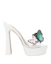 Sophia Webster Woman Sandals White Size 8 Leather, Synthetisches Material In White