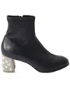 Sophia Webster Women's Leather Embellished Heel Bootie (authentic Pre-loved) In Black