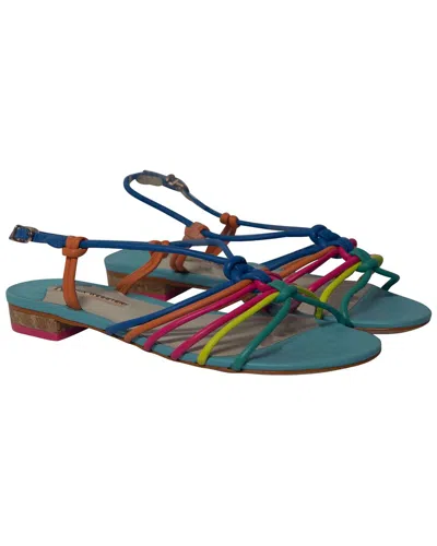 Pre-owned Sophia Webster Women's Leather Rainbow Strappy Sandal, Size 41 (authentic Pre-  Loved) In Animal Print