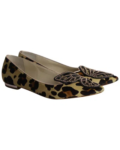 Pre-owned Sophia Webster Women's Pony Hair Bibi Butterfly Ballet Flats
