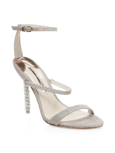 Sophia Webster Women's Rosalind Embellished-heel Glitter Leather Sandals In Champagne Glitter