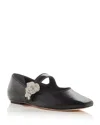 Sophia Webster Titania Leather Crystal Mary Jane Ballerina Flats In Black Crystal