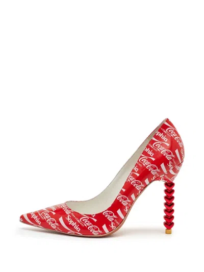 Pre-owned Sophia Webster X Coca-cola Pointed-toe Pumps In Red