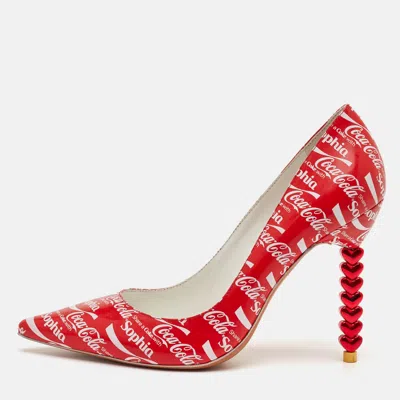 Pre-owned Sophia Webster X Coca-cola Size 38 Red Patent Leather Pointed Toe Pumps