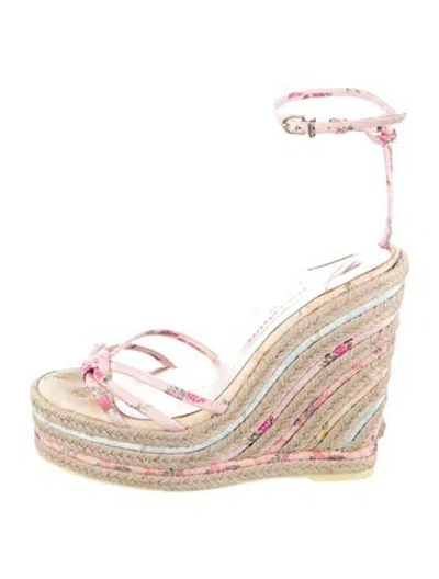 Pre-owned Sophia Webster X Loveshackfancy Floral Print Espadrilles In Pink