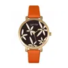 Sophie And Freda Key West Leather-band Watch With Swarovski Crystals In Orange