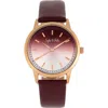 Sophie And Freda San Diego Leather-band Watch In Burgundy
