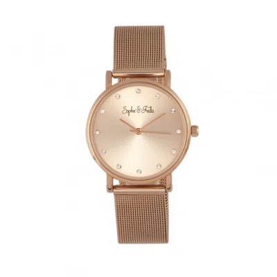 Sophie And Freda Savannah Crystal Rose Gold Dial Ladies Watch Sf4202 In Pink/rose Gold Tone/gold Tone