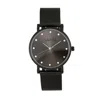 Sophie And Freda Savannah Mesh Bracelet Watch With Swarovski Crystals In Black