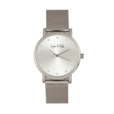 Sophie And Freda Savannah Mesh Bracelet Watch With Swarovski Crystals In Silver