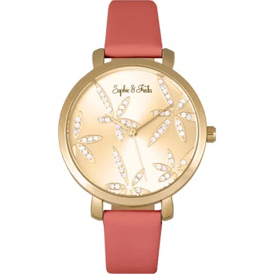 Sophie And Freda Sophie & Freda Key West Leather-band Watch W/swarovski Crystals