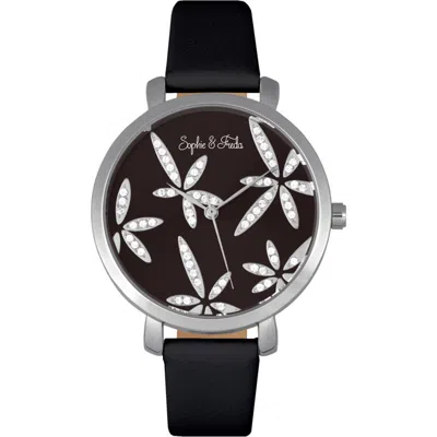 Sophie And Freda Sophie & Freda Key West Leather-band Watch W/swarovski Crystals In Multi