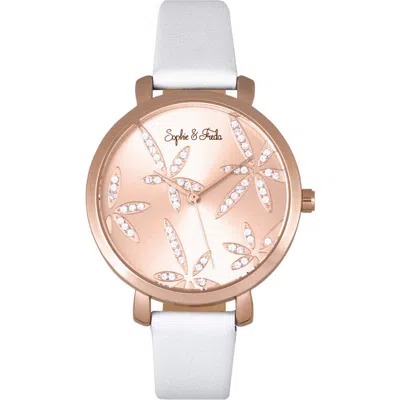 Sophie And Freda Sophie & Freda Key West Leather-band Watch W/swarovski Crystals In Multi