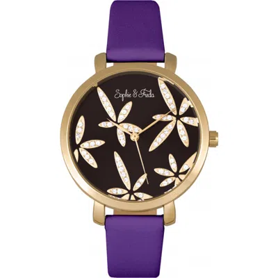 Sophie And Freda Sophie & Freda Key West Leather-band Watch W/swarovski Crystals In Multi