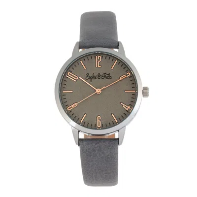 Sophie And Freda Vancouver Leather-band Watch In Grey