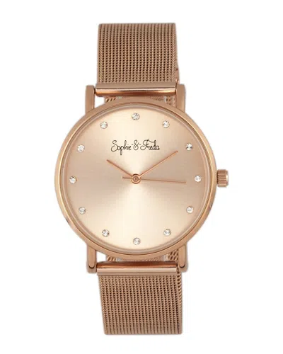 Sophie And Freda Savannah Crystal Rose Gold Dial Ladies Watch Sf4202 In Gold / Gold Tone / Rose / Rose Gold / Rose Gold Tone