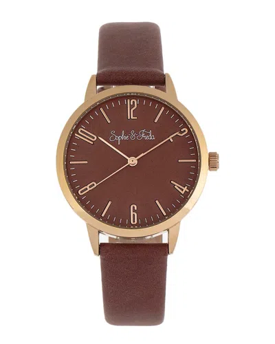 Sophie And Freda Vancouver Quartz Brown Dial Ladies Watch Sf4906 In Brown/pink/rose Gold Tone/gold Tone