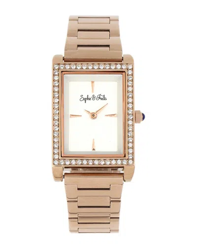 Sophie And Freda Wilmington Quartz Crystal Silver Dial Ladies Watch Sf5603 In Gold Tone / Rose / Rose Gold Tone / Silver
