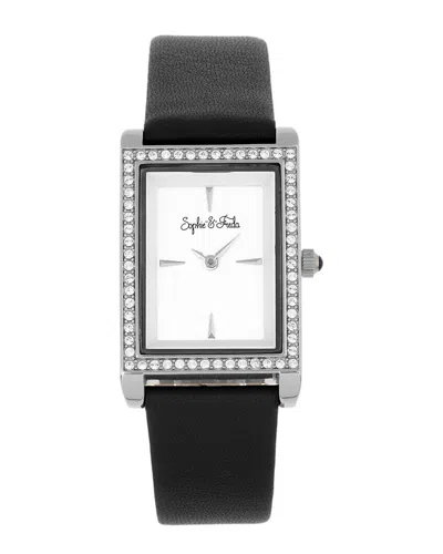 Sophie And Freda Wilmington Quartz Crystal Silver Dial Ladies Watch Sf5604 In Black / Silver