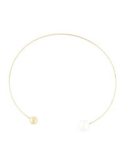 Pre-owned Sophie Bille Brahe 14k Pearl Deesse Grand Ciel Choker, 15.5" In Multi