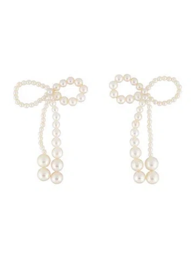 Pre-owned Sophie Bille Brahe 14k Pearl Grande Rosette De Perles Earrings In Multi