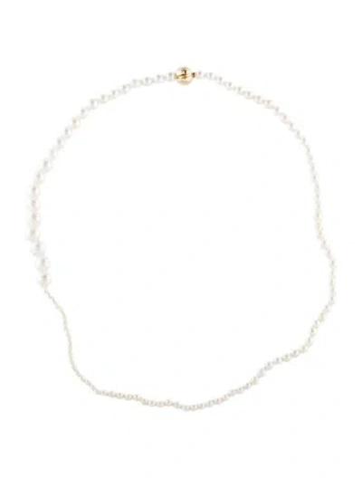 Pre-owned Sophie Bille Brahe 14k Pearl Petite Peggy Necklace, 15.5" In Multi