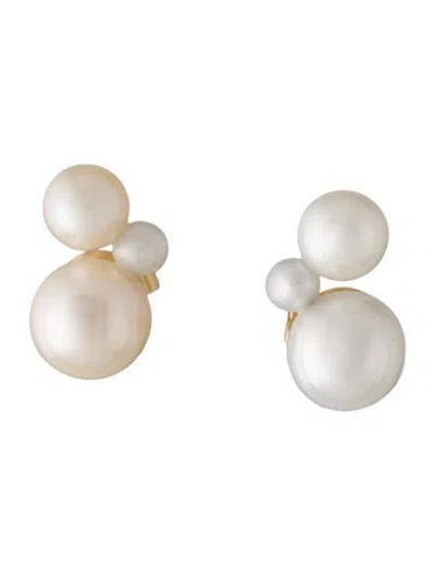 Pre-owned Sophie Bille Brahe 14k Pearl Petite Stellari Stud Earrings In Multicolor