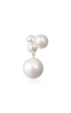 Sophie Bille Brahe 14k Recycled Yellow Gold Stella Perle Single Earring In White