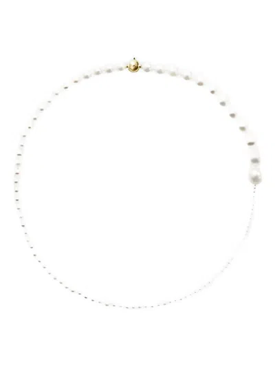 Sophie Bille Brahe 14k Yellow Gold Peggy Pearl Necklace In Metallic