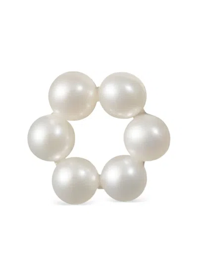 Sophie Bille Brahe 14k Yellow Gold Petite Luna Pearls Earrings In Metallic