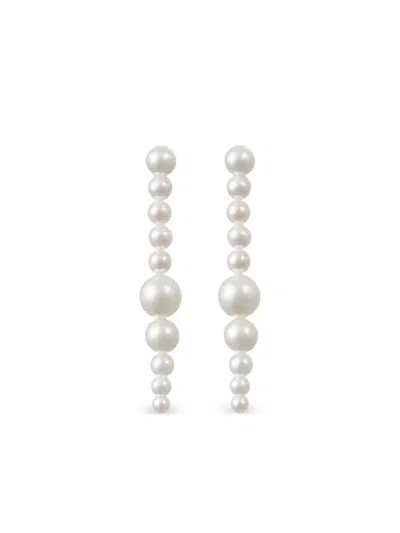 Sophie Bille Brahe 14k Yellow Gold Sienna Moon Earrings In White