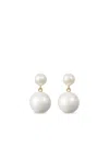 Sophie Bille Brahe Venus Moon 14kt Gold Earrings With Freshwater Pearls In White