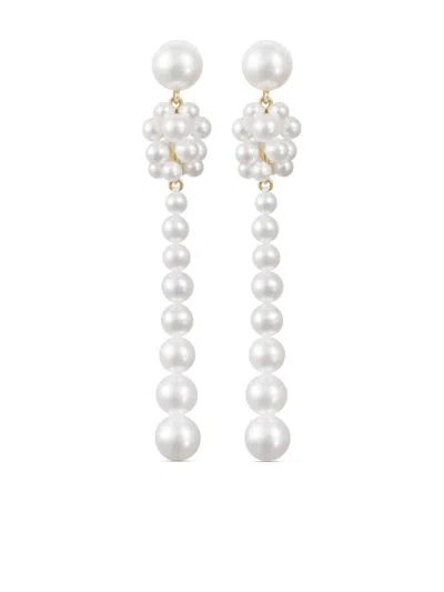 Sophie Bille Brahe 14kt Recycled Yellow Gold Colonna Freshwater Pearl Earrings