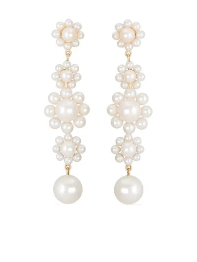 Sophie Bille Brahe 14kt Yellow Gold Bellis Pearl Earrings