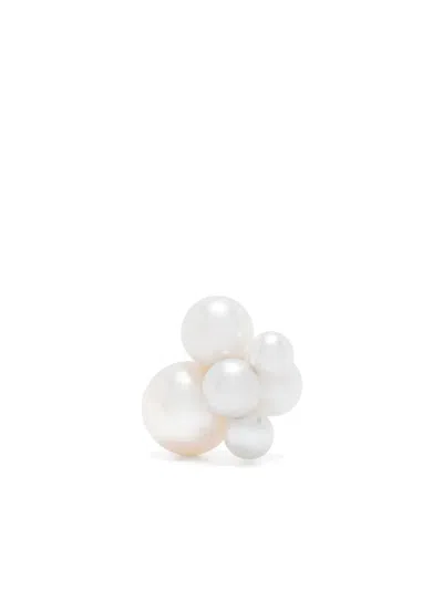 Sophie Bille Brahe 14kt Yellow Gold Bise Freshwater Pearls Single Earring In Neutrals
