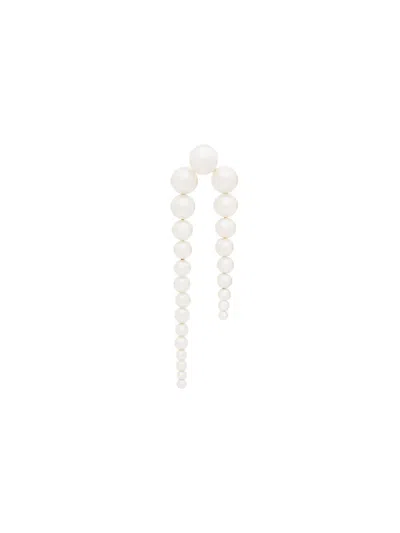 Sophie Bille Brahe 14kt Yellow Gold Grand Perle Nuit Single Pearl Earring In White