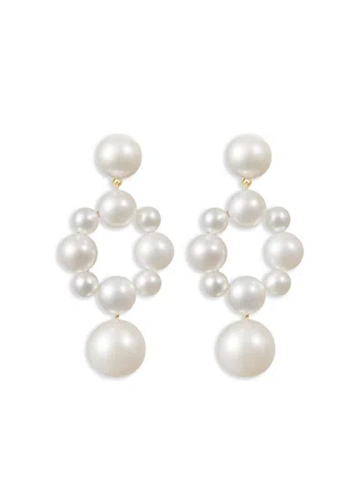 Sophie Bille Brahe 14kt Yellow Gold Grande Nebula Pearl Earrings In White