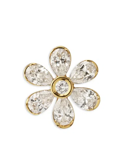 Sophie Bille Brahe 18k Yellow Gold Cosmos Diamond Earring In White