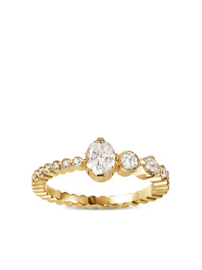 Sophie Bille Brahe 18k Yellow Gold Ensemble De Sky Diamond Band Ring In Orange