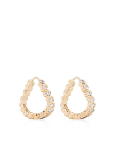 SOPHIE BILLE BRAHE 18K YELLOW GOLD PETITE COURANT DIAMOND HOOP EARRINGS