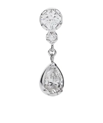 Sophie Bille Brahe 18kt White Gold Goutte Blanc Diamond Drop Earring