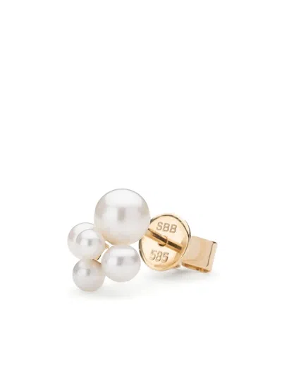 Sophie Bille Brahe 18kt Yellow Gold Thyra Pearl Single Earring