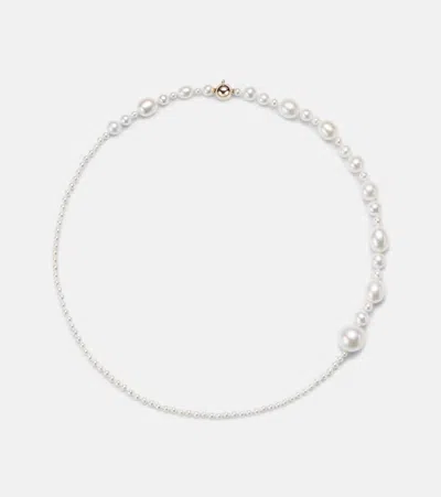 Sophie Bille Brahe Amis Peggy 14kt Gold Necklace With Freshwater Pearls In Neutral