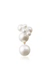 Sophie Bille Brahe Bisou Perle 14k Yellow Gold Earrings In White