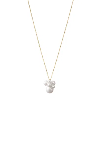 Sophie Bille Brahe Bisou Simple 14k Yellow Gold Pearl Necklace