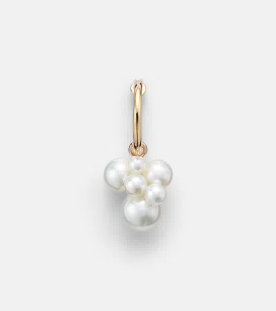 Sophie Bille Brahe Botticelli 14kt Gold Single Earring With Pearls In Purple