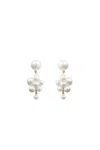 Sophie Bille Brahe 14k Yellow Gold Botticelli Pearl Earrings In Metallic