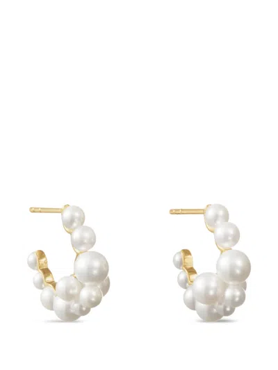 Sophie Bille Brahe Boucle Botticelli Pearl-cluster Hoop Earrings In Pink