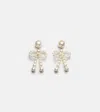 Sophie Bille Brahe Bow 14kt Gold Drop Earrings With Freshwater Pearls In Gold